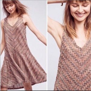 NWOT Anthro Maeve Chevron Pattern Sleeveless Dress